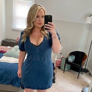 Show me your Mumu Denim Dress with Puff Sleeves